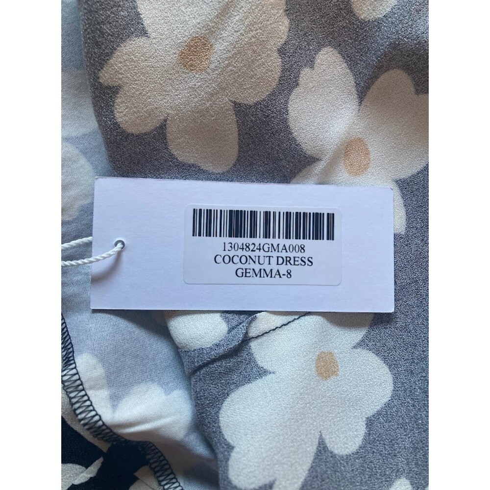 Reformation Gemma Coconut Dress floral halter wrap NWT Size 8 - Picture 13 of 16